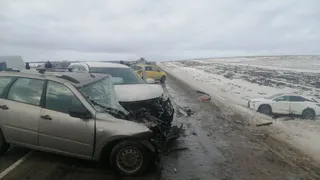 Появились фотографии с места массового ДТП в Скопинском районе