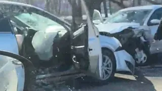 В Рязани 21 марта произошло лобовое столкновение иномарок