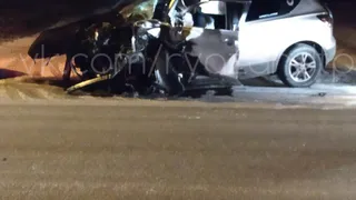 Автомобиль раздавило при ДТП в Дядькове