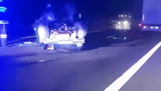 Под Рязанью на трассе М5 вечером 5 августа перевернулась легковушка