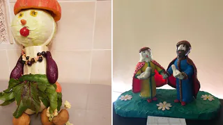 Кукла из овощей и венок из пробок: что делают рязанские малыши на конкурс осенних поделок