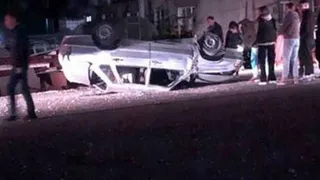 На дороге под Рязанью перевернулась легковая машина после "полета" на 30 метров