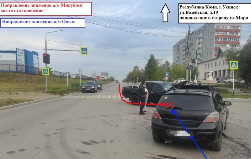 В Коми по невнимательности водителя автомобиля Mitsubishi произошло ДТП