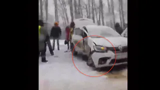 ДТП на Ряжском шоссе: опасное столкновение на заснеженной трассе