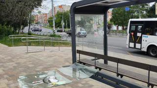 На улице Новосёлов в Рязани неизвестные разбили стекла у остановки