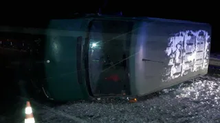 В Шацком районе в ДТП перевернулся Mercedes-Benz