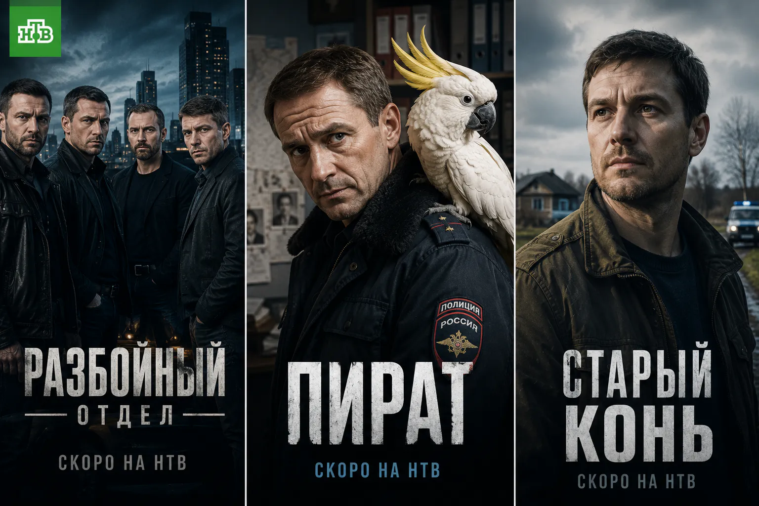 Пока все ждут «Невский» и «Первый отдел», НТВ готовит ещё три детектива: один похож на боевик — другой свёл майора с говорящим попугаем