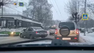 Утром 9 февраля в Рязани на улице Новой произошло ДТП