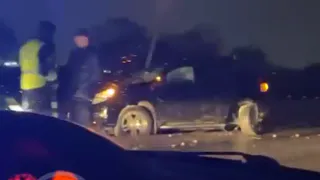 В Рязани на Северной окружной легковой автомобиль врезался в столб