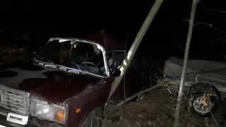 На трассе М5 "семерка" с прицепом улетела в кювет и врезалась в дерево: есть пострадавший