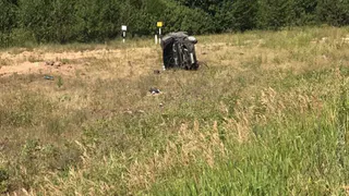 ДТП в Клепиковском районе - иномарка улетела в кювет после столкновения с такси