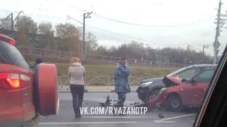 В Рязани образовалась пробка на Куйбышевском шоссе из-за ДТП