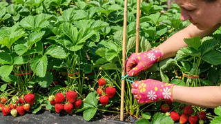 Беру разноцветные резинки - и на землянику: спелые ягодки без гнили и мороки - урожай собираю ведрами