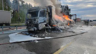 В ДТП под Муромом опрокинулся и загорелся большегруз