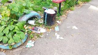 Брянские коммунальщики не убирают мусор возле дома по улице Докучаева, 13