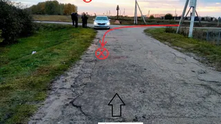 Полиция опубликовала фотографию с места смертельного наезда в Рязанской области