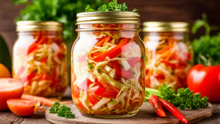 Всегда в сентябре закатываю по 20 банок легкого салата – уже в январе достаю из подвала последнюю баночку