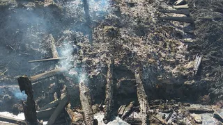 Сгорел мост: пламя с горящей травы перешло на деревянную переправу