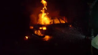 В Рязани на Восточной окружной дороге сгорел автомобиль