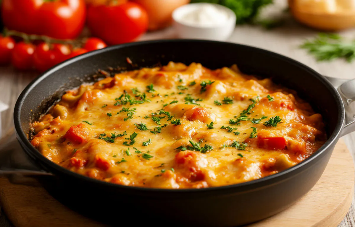 Запеканка «Жюльен»: Сытный ужин в 1 сковороде — Готовится за 10 минут, сметается с тарелок — за 2