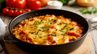 Запеканка «Жюльен»: Сытный ужин в 1 сковороде — Готовится за 10 минут, сметается с тарелок — за 2