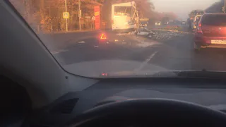 На трассе М5 "Урал" фура врезалась в автобус: видео с места ДТП