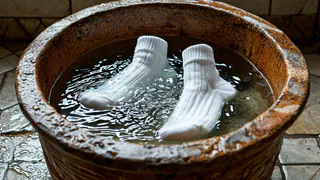 Кидаю 4 ложки в таз — и даже самые заношенные носки станут белее снега: простой и действенный лайфхак