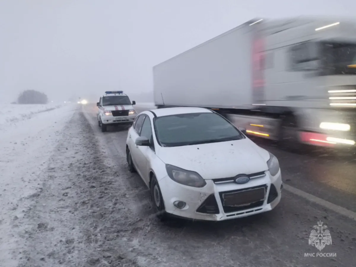 На трассе в Татарстане спасатели согрели женщину с тремя детьми из заглохшей машины