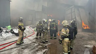 Пожар на складе в Турлатово под Рязанью локализован на площади 700 кв. м.