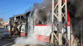 В Коврове на остановке сгорел троллейбус