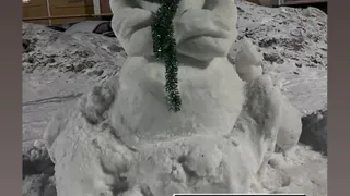 Рязанцы в восторге от снежного символа года, появившегося в одном из дворов