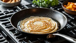 Вливаю это в тесто перед мукой: блины получаются кружевными и очень тонкими — невероятно вкусные