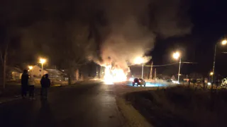 Зарево от пожара: в Касимовском районе загорелся лесовоз