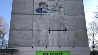  В Рязани на улице Тимакова при капремонте фасада закрасили советскую мозаику