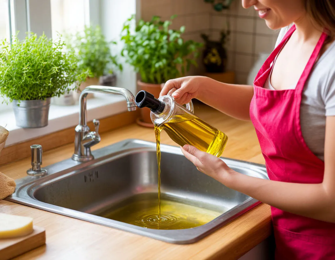 Уходя из дома, всегда заливаю подсолнечное масло в раковину: результату рада как слон