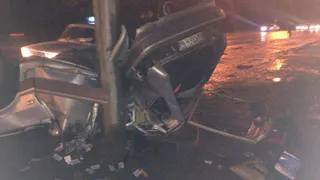 Водитель из Москвы перевернулся в Рязани