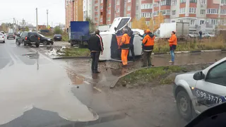 В Дашково-Песочне перевернулся легковой автомобиль