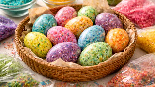 Крашу яйца на Пасху рисом и удивляюсь результатом — соседки наперебой выпрашивают необычный рецепт