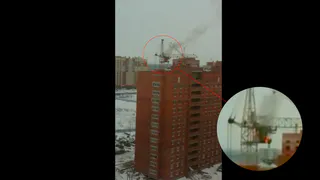 В Канищеве загорелся башенный кран - видео