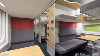 «Места со шторами и современный интерьер », - в РЖД показали новый дизайн плацкартных вагонов