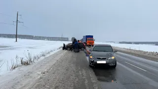 В Рязанском районе произошла серьезная авария с Lada и Daewoo
