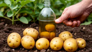 Беру пустую бутылку - и на картошку. Никакого колорадского жука, а клубни - с два кулака