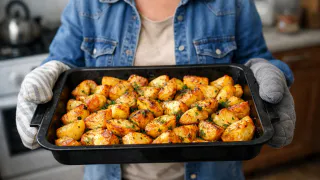 Картофель в духовке запекаю "отмороженным" способом: золотистый и хрустит как чипсы, а внутри — воздушное пюре