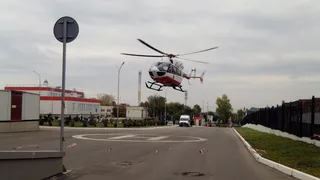 На вертолётной площадке рязанской БСМП впервые приземлился вертолёт санавиации