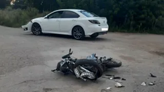 В Рязанской области москвич на Mazda сбил мотоциклиста 17 лет