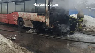 Под Владимиром загорелся пассажирский автобус №53