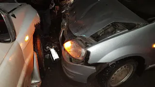 На улице Горького Mitsubishi Pajero врезался в Renault Logan