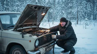 Солдатский способ быстро запустить мотор с севшим аккумулятором - в любом месте, даже в глуши, где вокруг одни елки