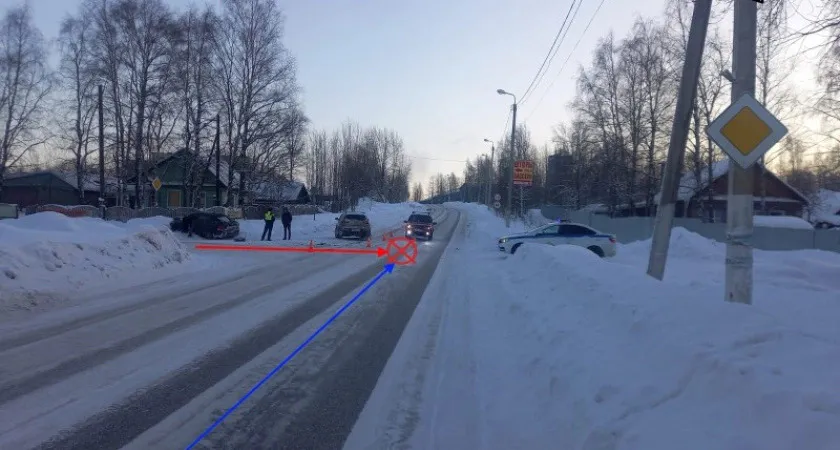 В Коми две иномарки не смогли поделить дорогу