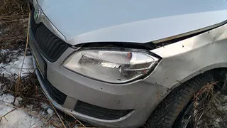 В Александро-Невском районе Skoda Fabia вылетела в кювет